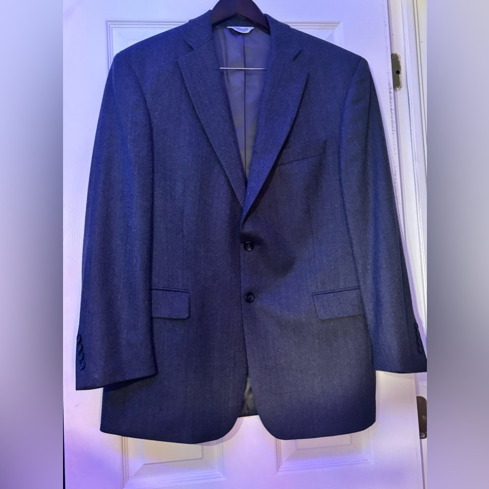 Joseph & Feiss Blue Sport Coat with Crisp Tailoring 100% Lambwool